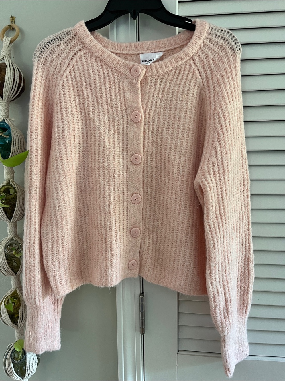 Willow Blush Pink Chunky Button-Up Cardigan